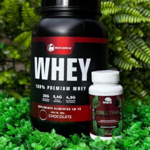 KIT WHEY 900G + CREATINA 60 CÁPSULAS
