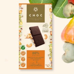 CHOCOLATE 60% | COM CASTANHA DE CAJU 80G - CHOC FINOS